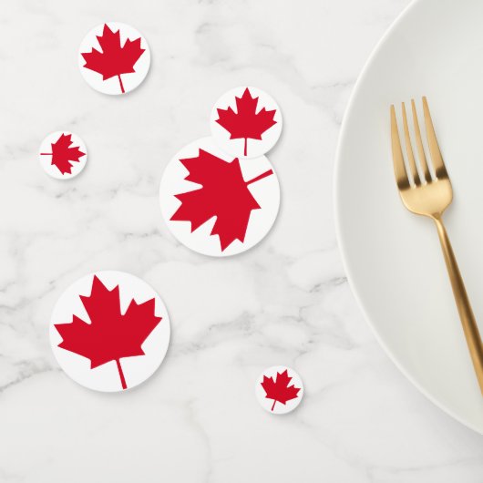 Confettis Oh Canada ! Fière et libre feuille d'érable (Groupe)