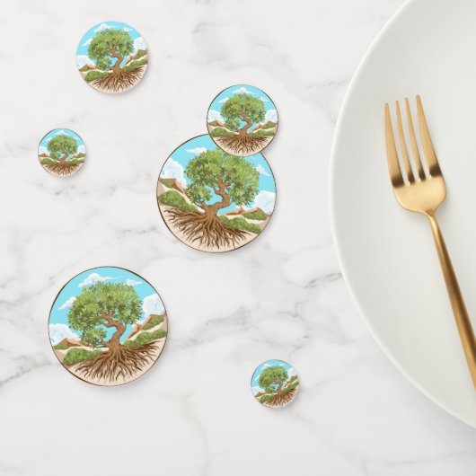 Confettis Olive tree Symbole de paix dans la Palestine libre (Groupe)