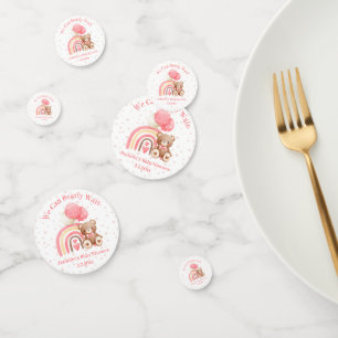 Confettis on peut attendre, baby showers roses pois
