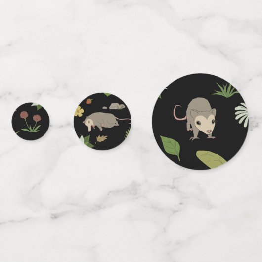 Confettis Opossum dans un champ de Berry en noir (Derrière)