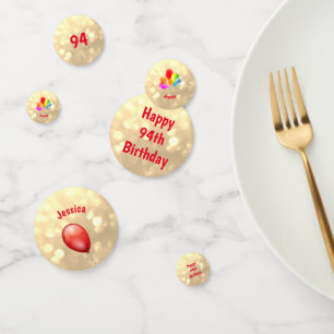 Confettis Or brillant Happy 94th Birthday ballon design