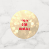 Confettis Or brillant Joyeux 65e anniversaire conception de  (Petit recto)