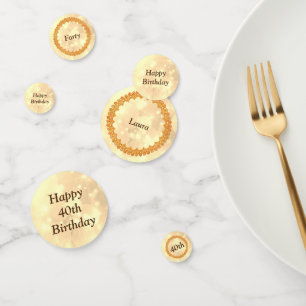 Confettis Or brillant personnalisé Joyeux 40e anniversaire