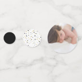 Confettis Or et noir | Ballons 1er anniversaire fête (Devant)