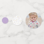 Confettis Or et pourpre | Balloons Fille 1er fête d'annivers (Devant)