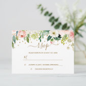 Confettis Or et Rose Floral RSVP (Debout devant)