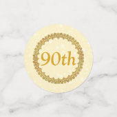 Confettis Or personnalisé 90e anniversaire (Petit recto)