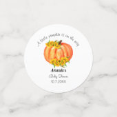 Confettis Orange Citrouille Baby shower Floral (Petit recto)