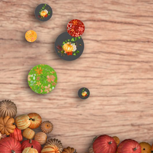 Confettis Orange citrouille de fleurs grises à graisse à gra