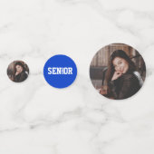 Confettis Orange et Blue Graduation Custom Félicitations (Devant)