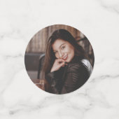 Confettis Orange et Blue Graduation Custom Félicitations (Petit recto)