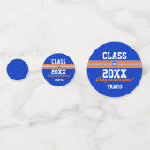 Confettis Orange et Blue Graduation Custom Félicitations (Devant)