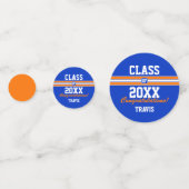 Confettis Orange et Blue Graduation Custom Félicitations (Derrière)