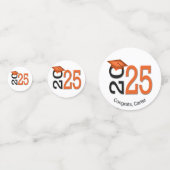 Confettis Orange et noir 2025 Graduation (Devant)