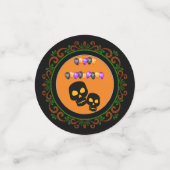 Confettis Orange Green Black Skuls Happy Halloween Ballons (Petit recto)