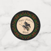 Confettis Orange Green Joyeuses sorcières d'Halloween (Petit recto)