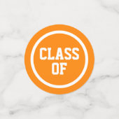 Confettis Orange Modern Circles Photo Graduation (Petit recto)