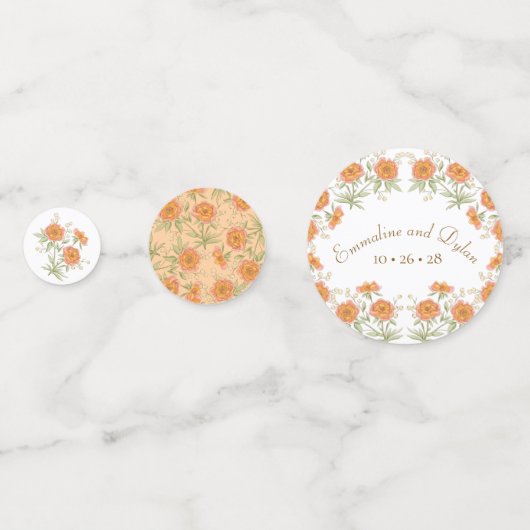 Confettis Orange Rose Wedding (Derrière)