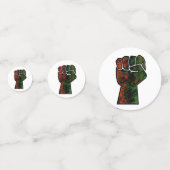 Confettis orgueil noir poing vert rouge pan drapeau africain (Derrière)