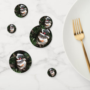 Confettis Ornement de snowman en bois