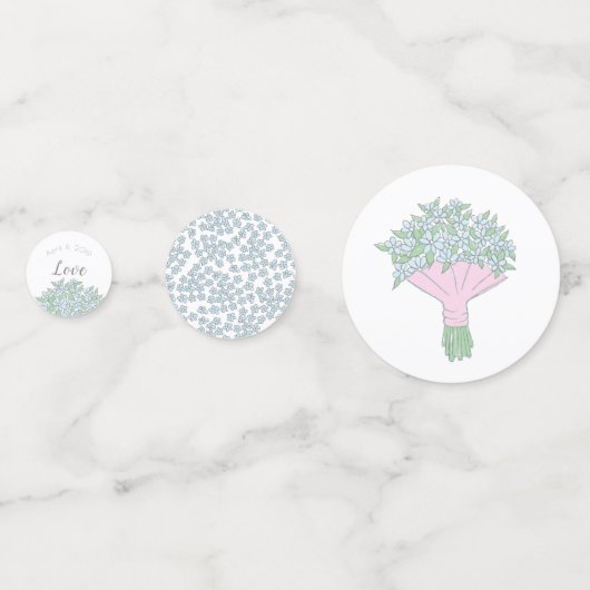 Confettis Oubliez-moi-pas le Mariage de bouquet (Derrière)