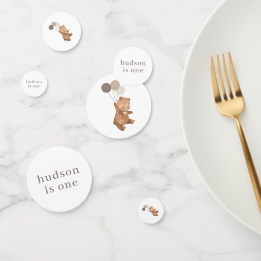 Confettis Ours avec 3 ballons Brown (Groupe)