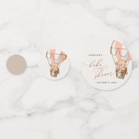 Confettis Ours En Conflit, Ballotte À Air Chaud Rose, Baby s (Devant)