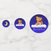 Confettis Ours en peluche avec cadeau - Joyeux anniversaire (Derrière)