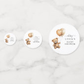 Confettis Ours en peluche Ballons baby shower neutre (Derrière)