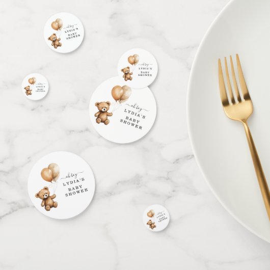 Confettis Ours en peluche Ballons baby shower neutre (Groupe)