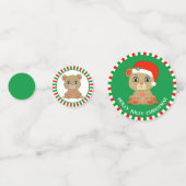 Confettis Ours en peluche de Noël en vert et rouge (Devant)