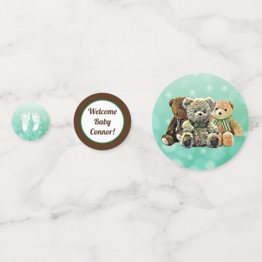 Confettis Ours en peluche vert et Brown (Derrière)