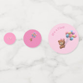 Confettis Ours mignon et ballons personnalisés (Devant)