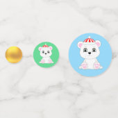 Confettis Ours polaire mignon sur multicolore (Devant)
