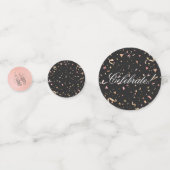 Confettis Pailletés Rose et Or sur Fond Noir (Derrière)