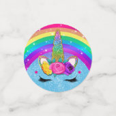 Confettis Paillette Arc-en-Ciel Corne de Licorne Visage Fête (Petit recto)