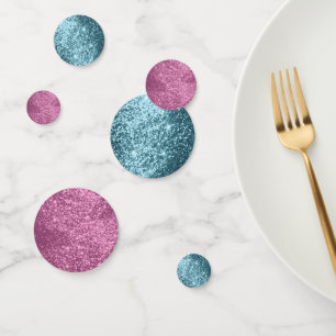 Confettis Paillettes roses et bleues