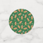 Confettis Pain d'épice de Noël mignon Hommes sur vert (Petit recto)