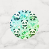 Confettis Panda Bear Motif Vert Imprimer (Petit recto)