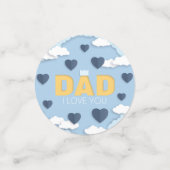 Confettis Papa, je t'aime, fête des pères (Petit recto)