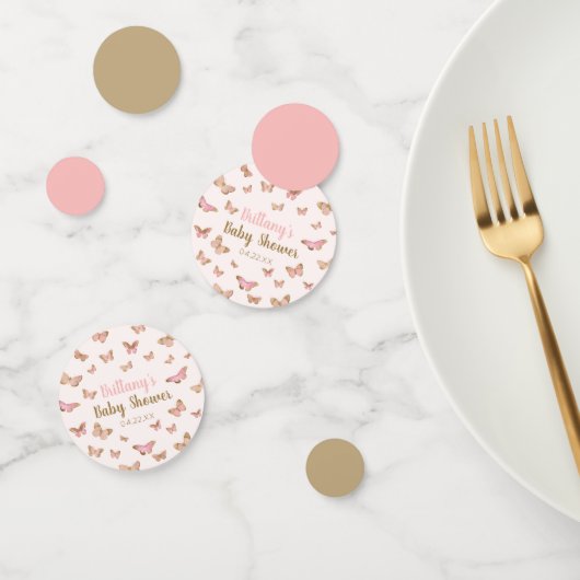Confettis Papillon rose Brown Baby shower à thème (Groupe)