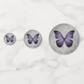 Confettis Papillon Vintage violet Mariage damassé (Derrière)