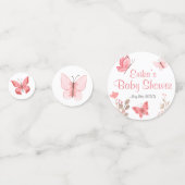 Confettis Papillons roses et Baby shower de fleurs (Devant)