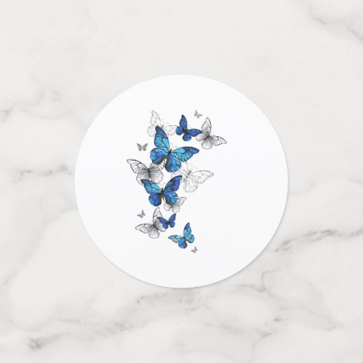 Confettis Papillons volants bleus Morpho (Petit recto)