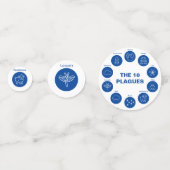 Confettis Pâque Seder Les 10 Plagues Bleu et Blanc (Derrière)