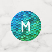 Confettis Parti de la sirène | Monogramme (Petit recto)