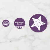 Confettis Parti de sirène pourpre et vert Starfish Sea Shell (Devant)