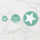 Confettis Parti de sirène pourpre et vert Starfish Sea Shell (Derrière)