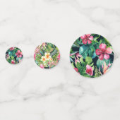 Confettis Parti hawaïen Feuille de la flore tropicale (Derrière)