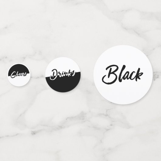 Confettis Parti noir et blanc chic (Devant)